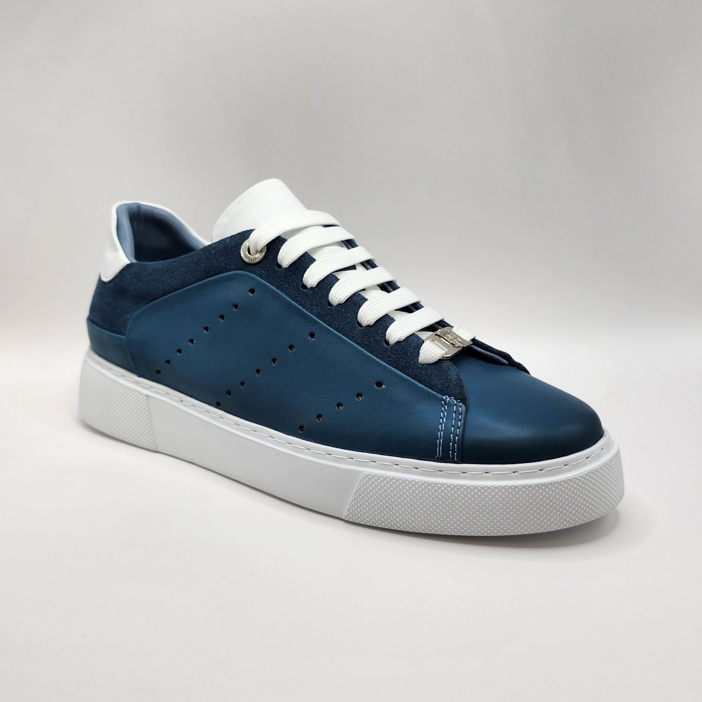 Blue & white sneakers