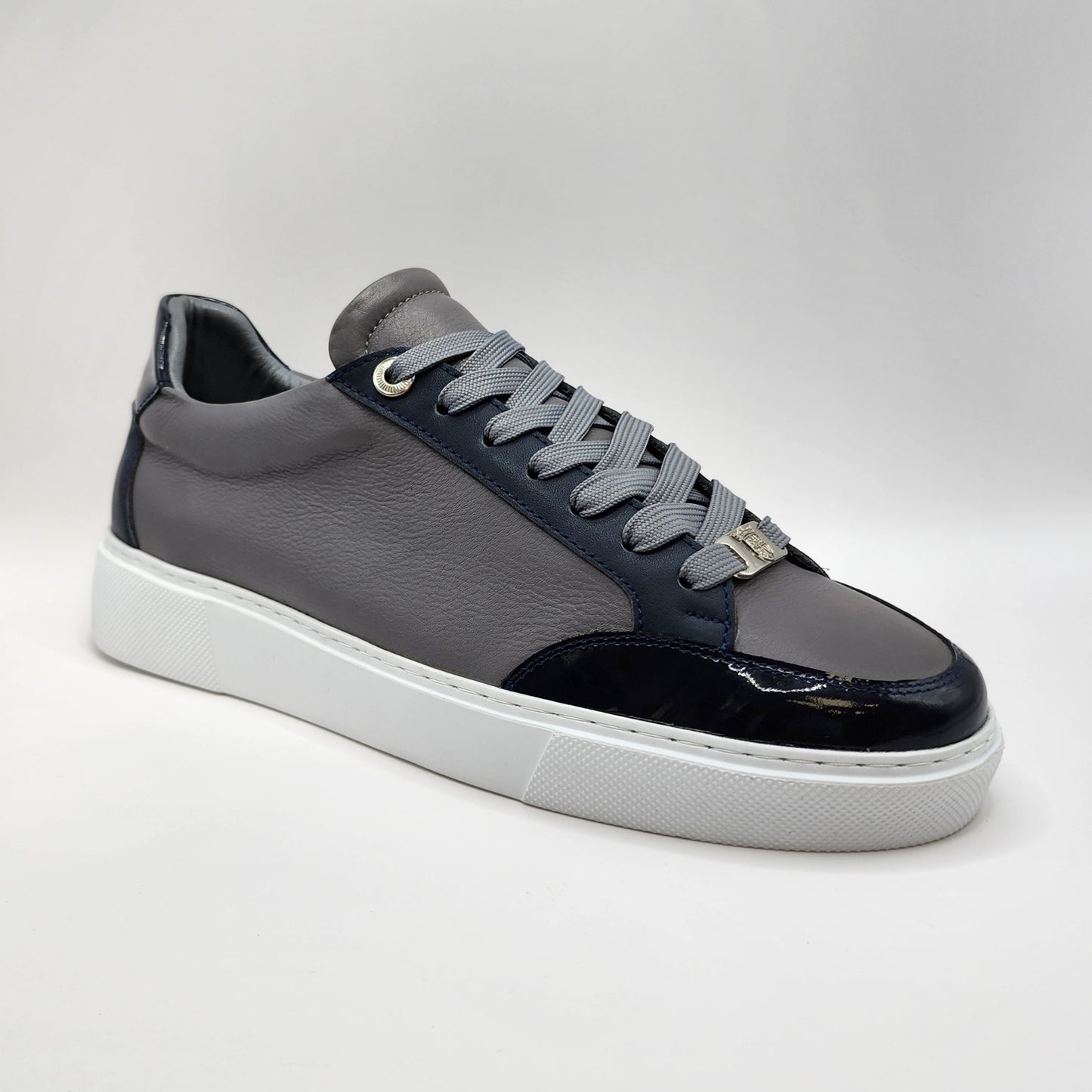 Grey & glossy blue sneakers