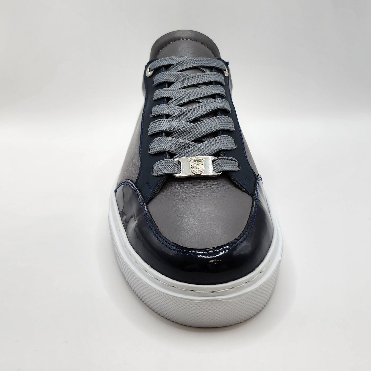 Grey & glossy blue sneakers