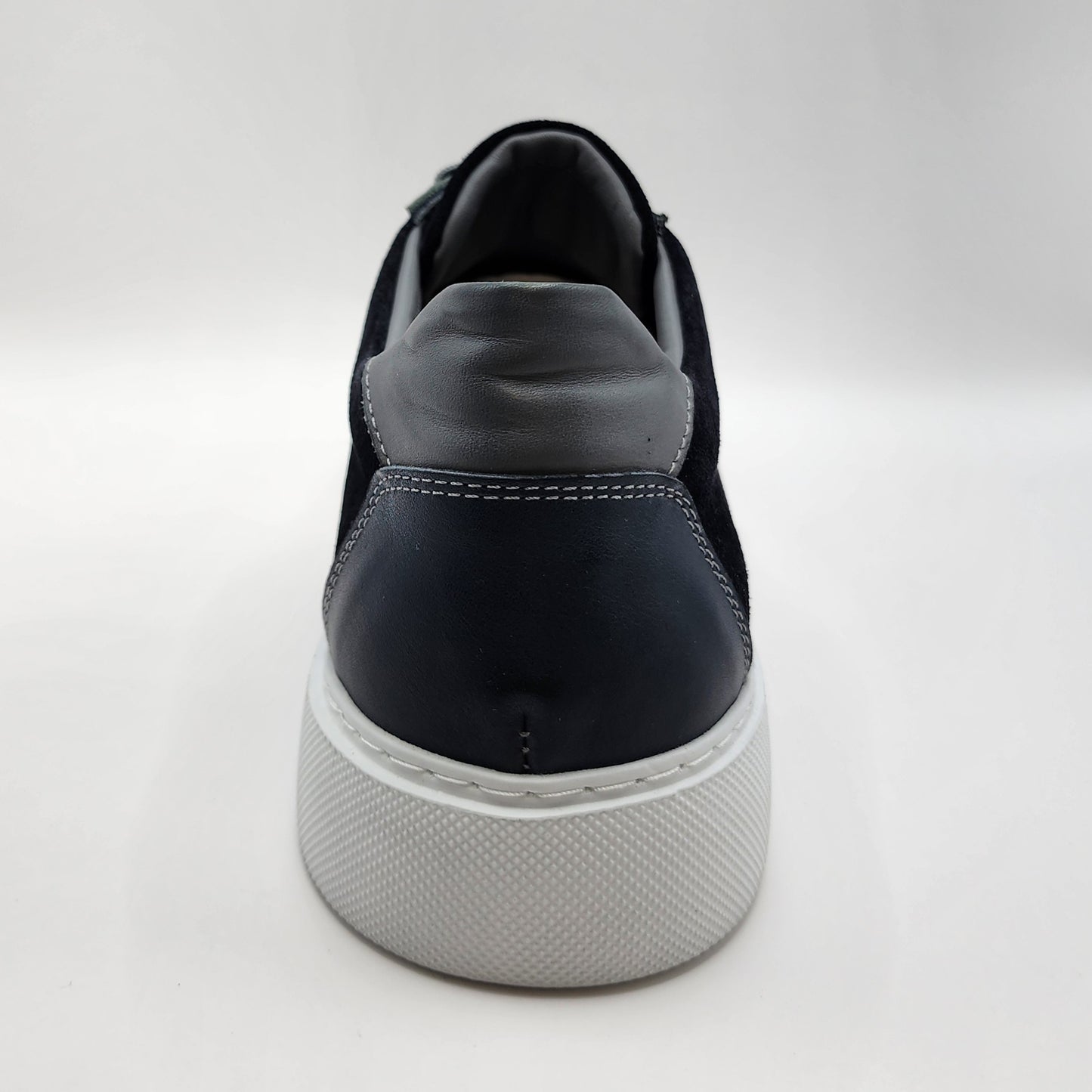 Dark blue suede & Grey leather