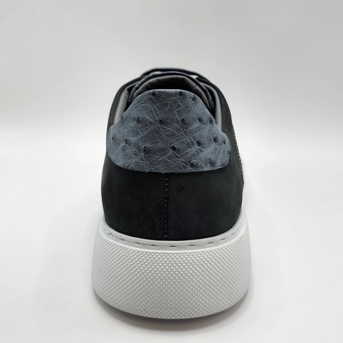 Grey ostrich leather sneakers