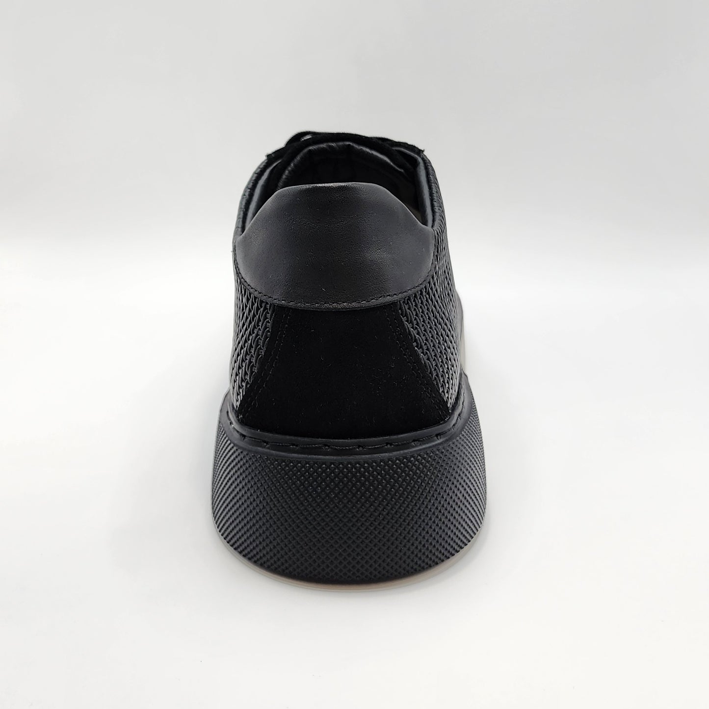 Black suede and leather sneakers