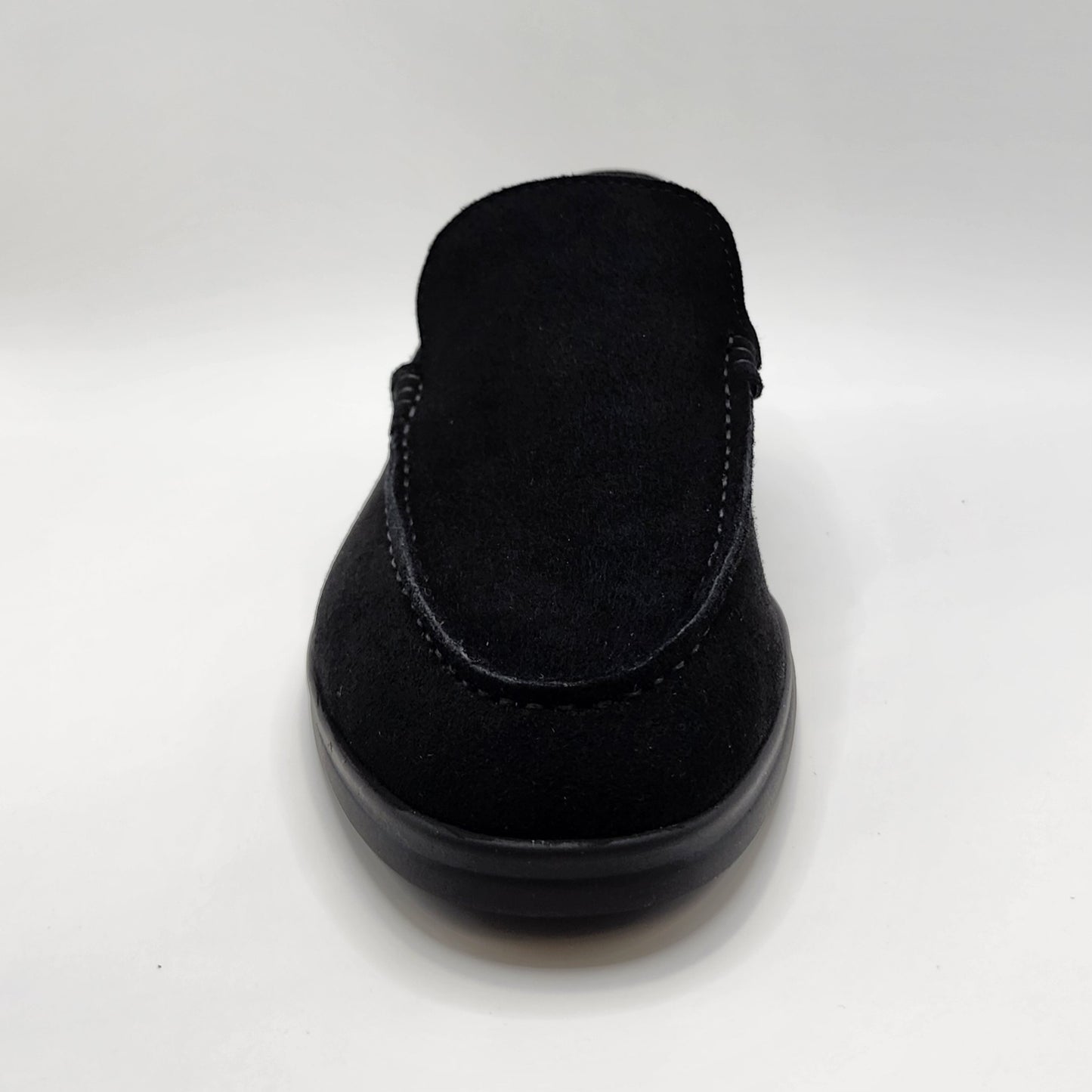 Black suede loafers,black outsoles