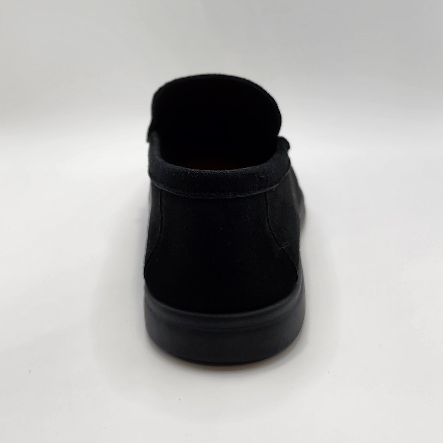 Black suede loafers,black outsoles