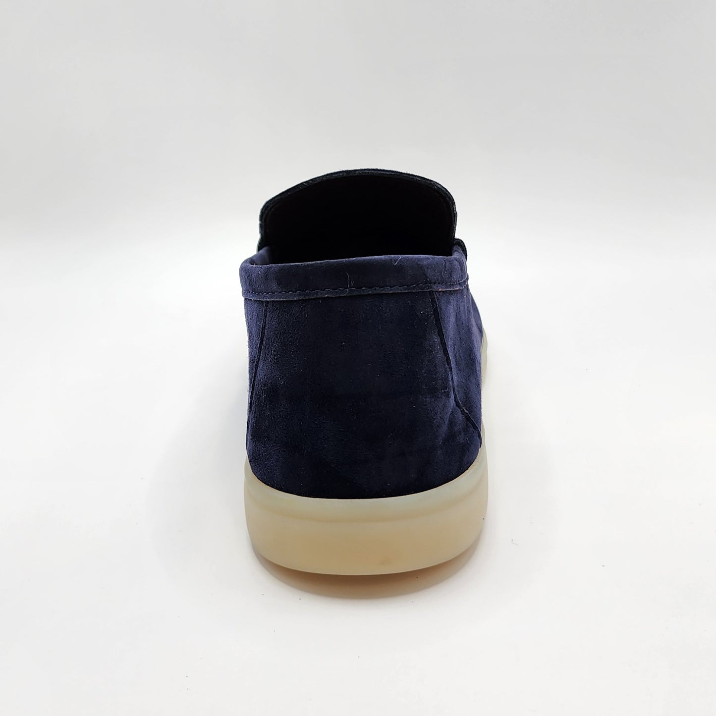 Navy suede loafers