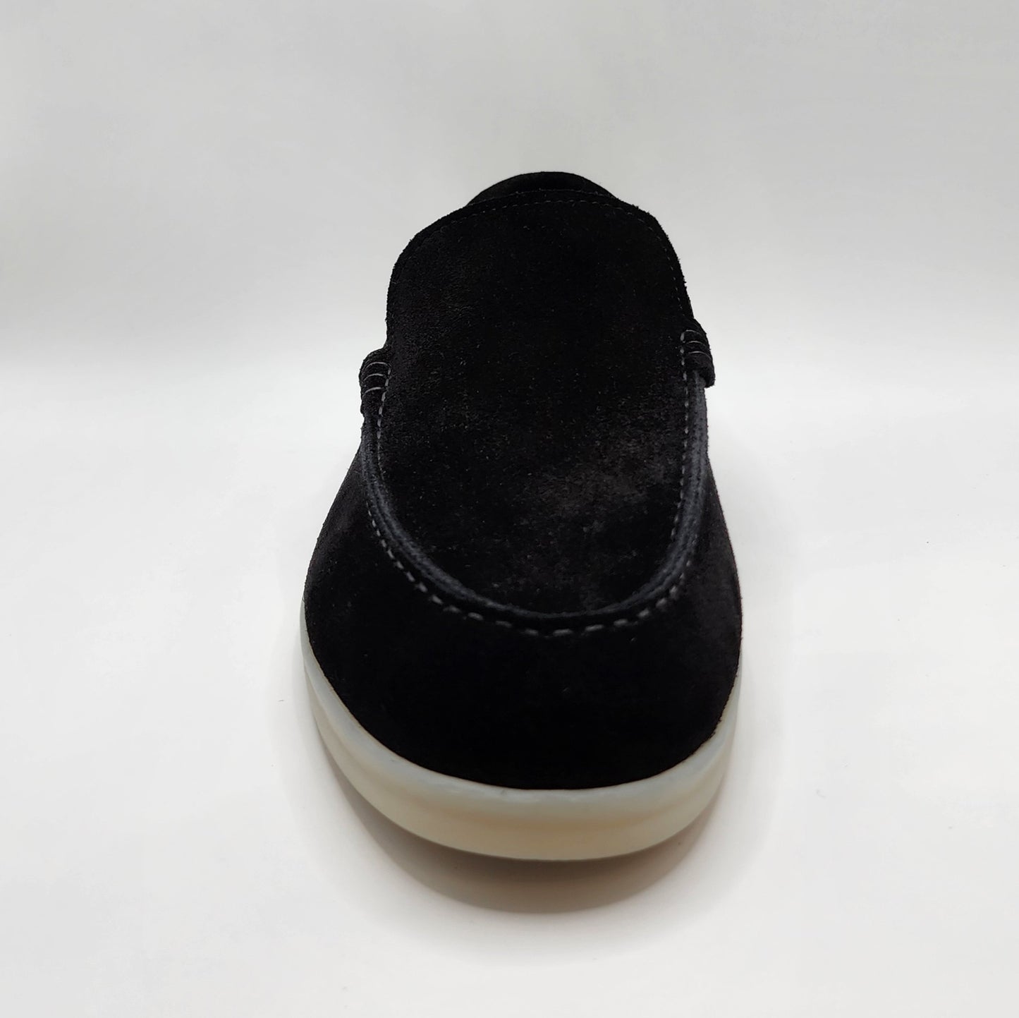 Black suede loafers
