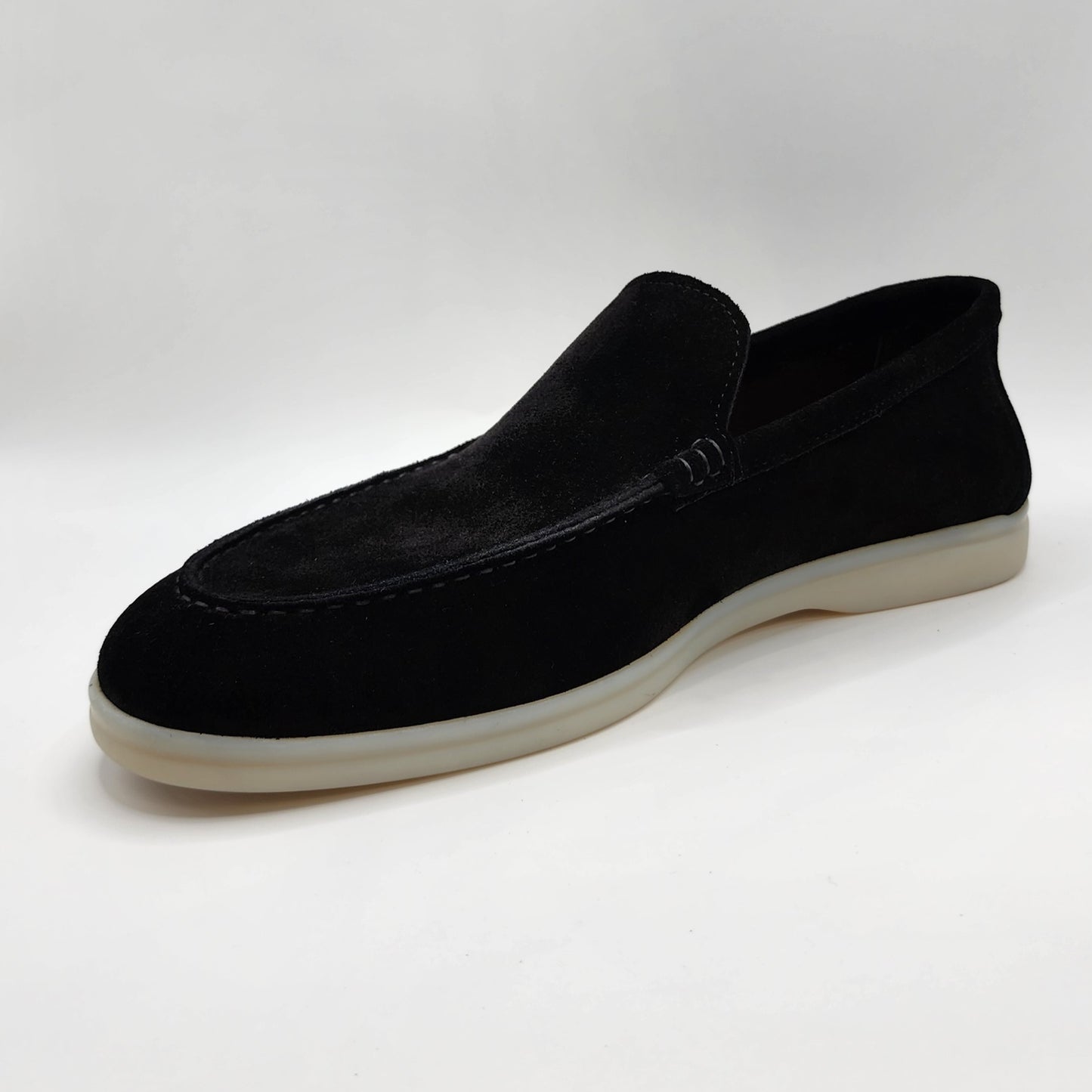 Black suede loafers