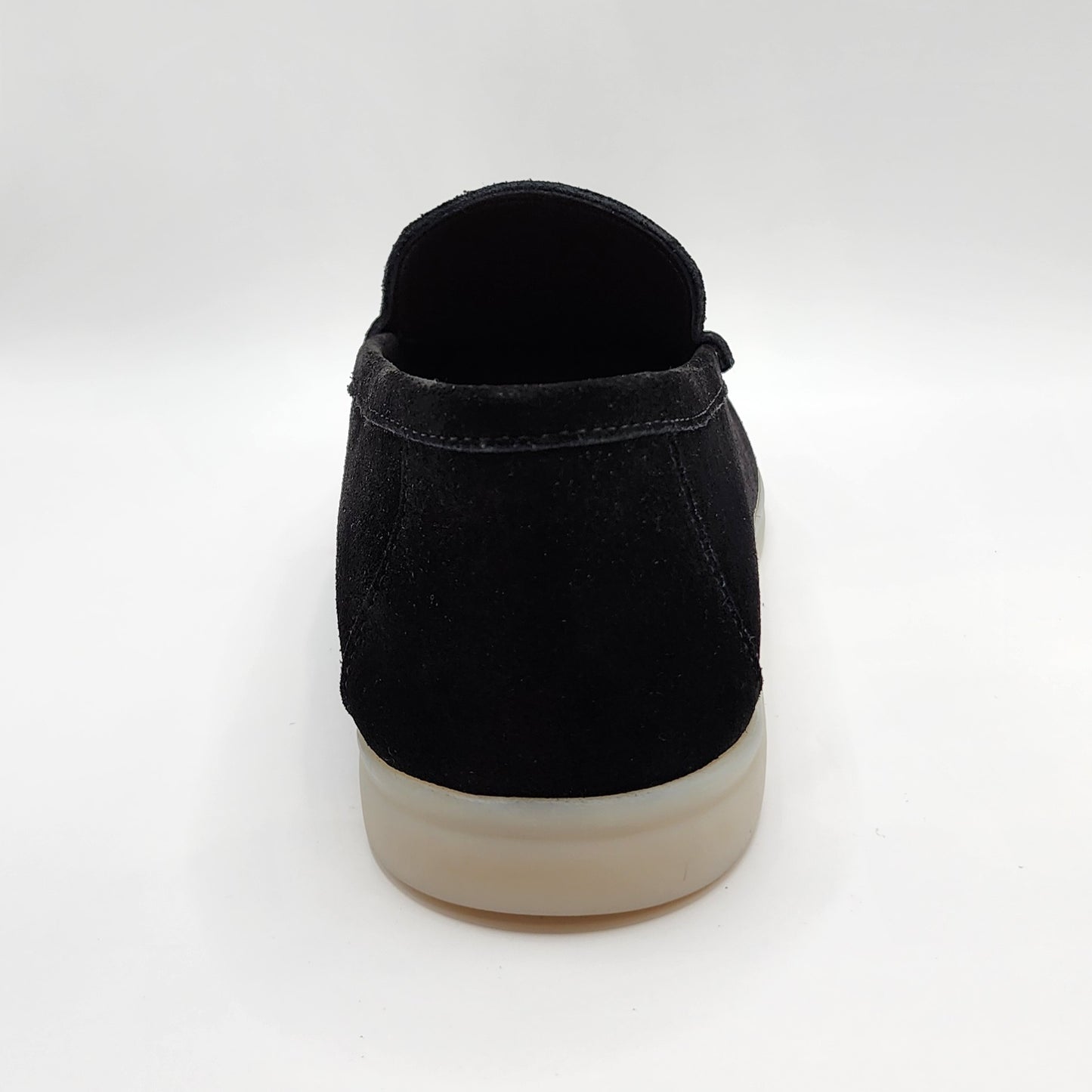 Black suede loafers