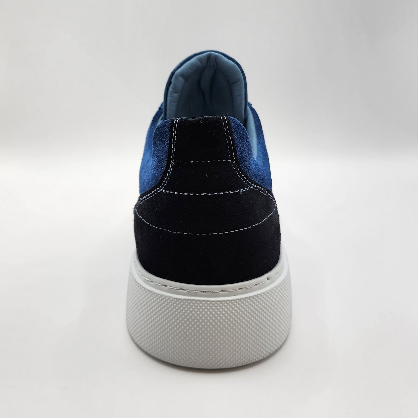 Blue ostrich & suede mix