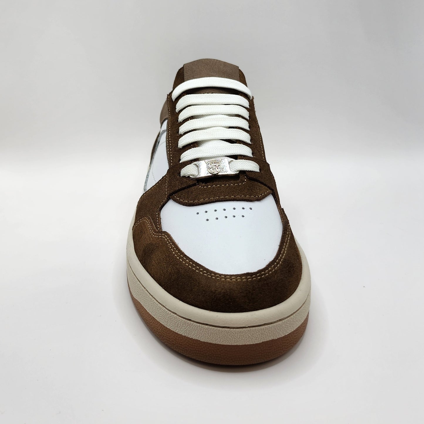Cream suede & white leather