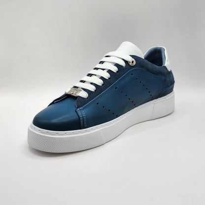 Blue & white sneakers