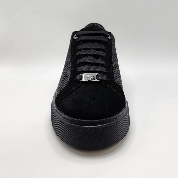 Black suede and leather sneakers