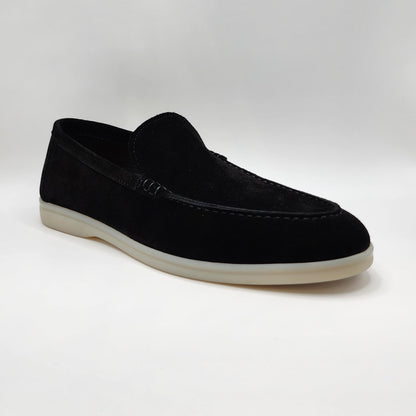 Black suede loafers